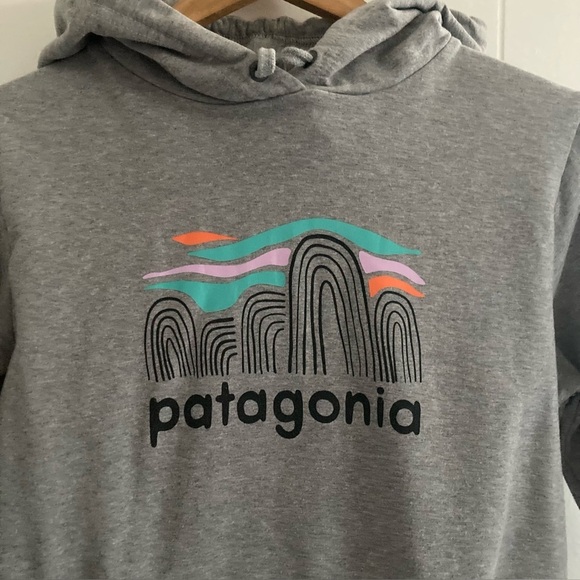 Patagonia Women’s Fitz Roy Horizons Uprisal Hoodie /Sweatshirt Size Medium  Gray - Picture 1 of 6